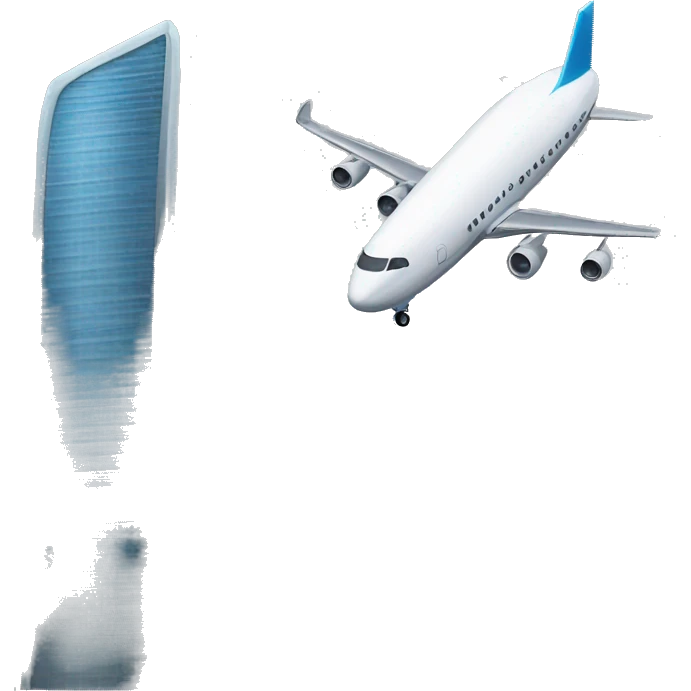 1 plane and 2 skycraper emoji