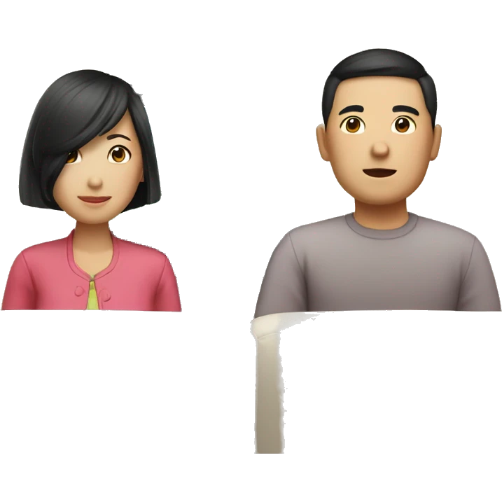 A pair of Chinese couple are watching tv  emoji