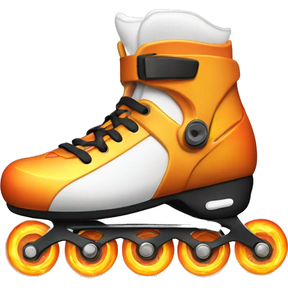 an inline rollerblade that only has the wheels on fire emoji