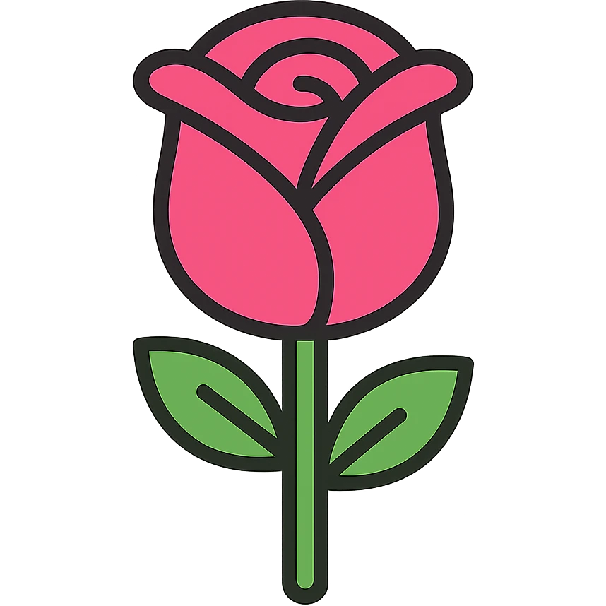 pink rose emoji
