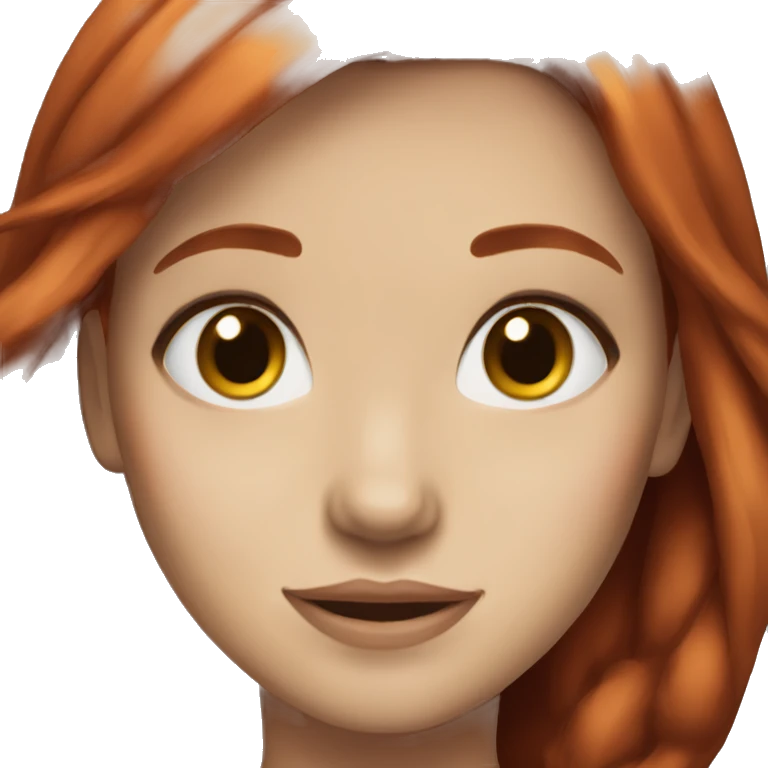 girl red hair white skin and brown eyes emoji