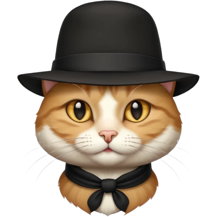 검은 모자를 쓰고있는 신사 고양이 emoji