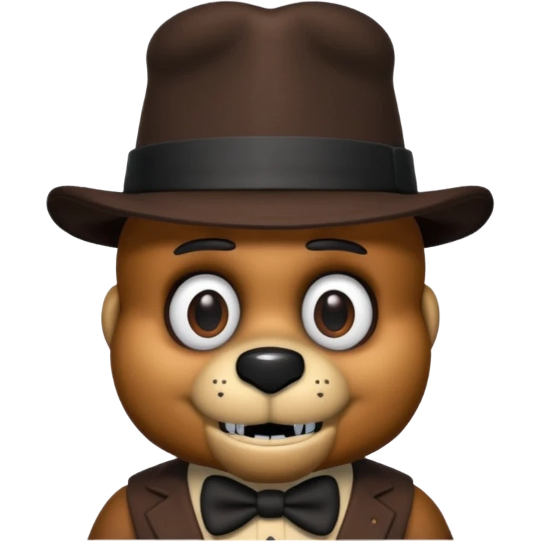 Freddy Fazbear with black and tiny hat from Five Nights At Freddy's Movie emoji