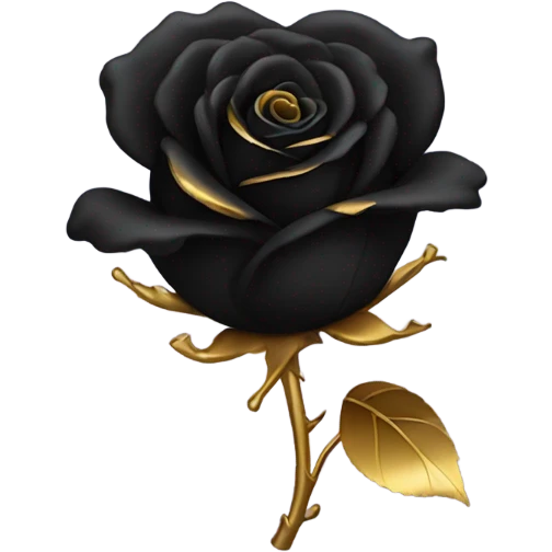 Black rose gold tipped petals emoji