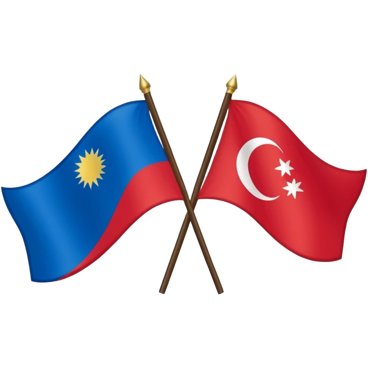 Doğu Türkistan Bayrağı+Türk Bayrağı+Azerbaycan Bayrağı emoji