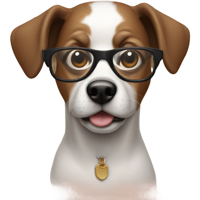 dog with glasses emoji