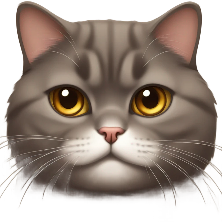fluffy unimpressed looking deep chocolate british shorthair cat emoji