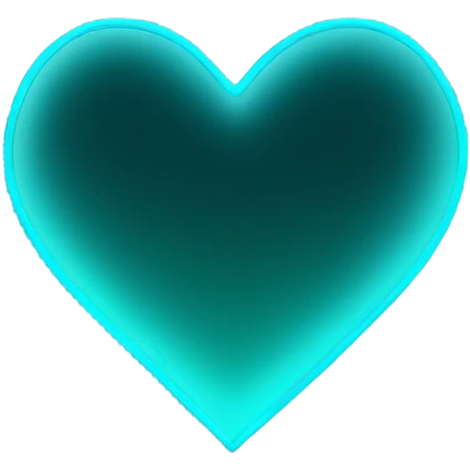 Neon Aqua heart emoji