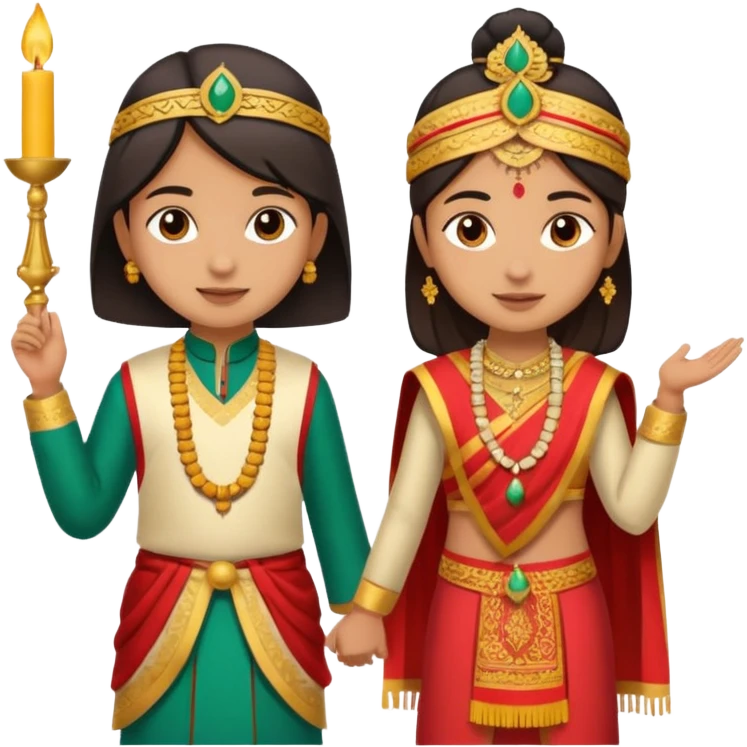 ১৬ডিসেম্বর উপলক্ষে শুভেচ্ছা । A banner is standing with a boy on one side and a girl on the other. emoji