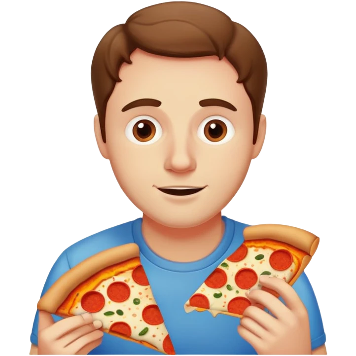Jonathan DeWeese eats pizza emoji