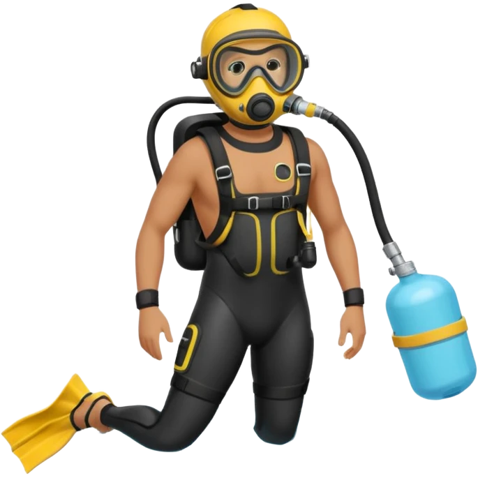 diver man swimming full body with diver mask and oxygen tank
 emoji