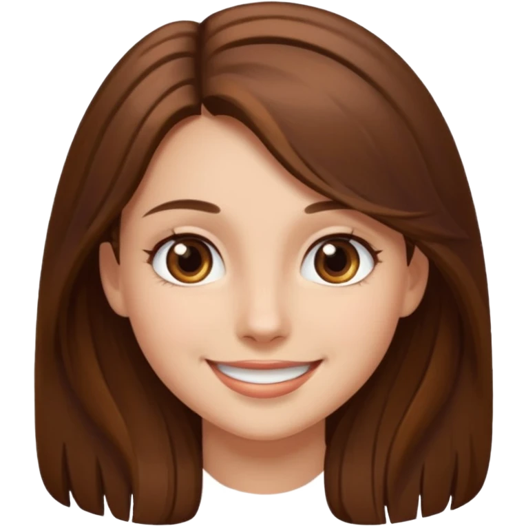 A girl. With long brown hair brown eyes tall beautiful  emoji