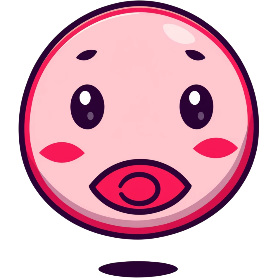 mind-blown face with a shiny ruby above, cartoon look emoji