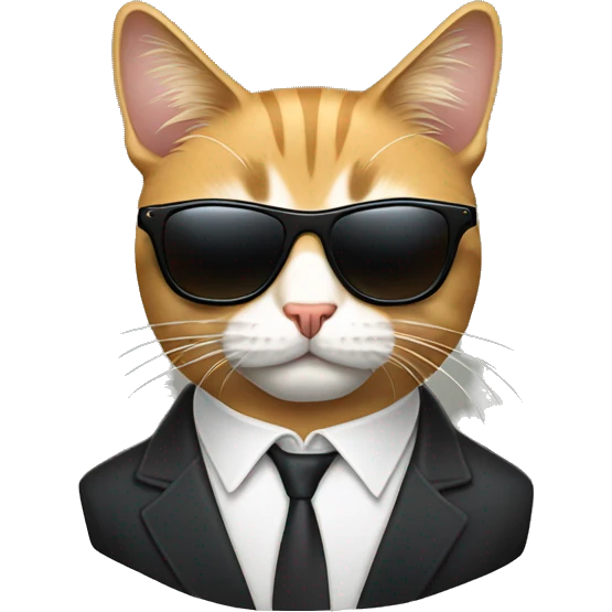 Mafia cat with sunglasses emoji
