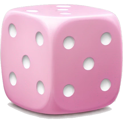 pastel pink dice realistic emoji