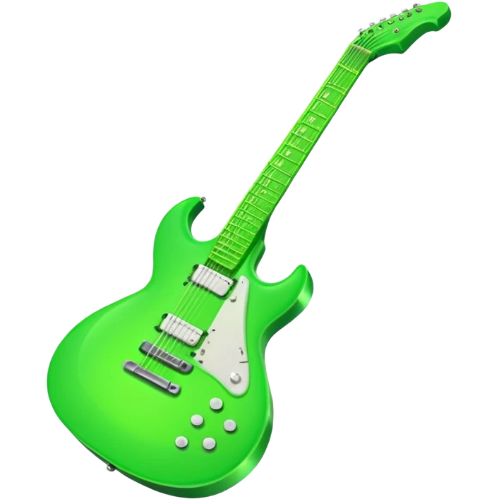 Neon green guitar emoji