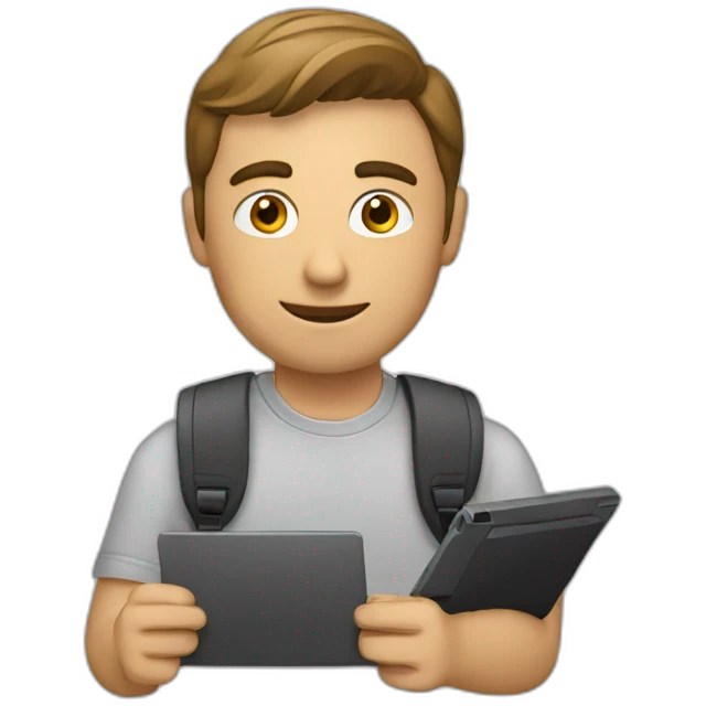 man editing video emoji