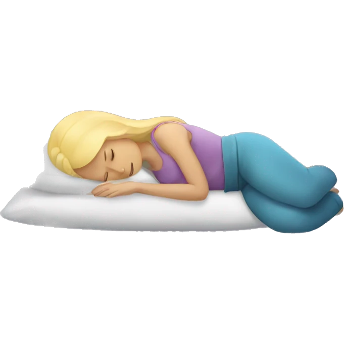 Blonde woman sleeping on pillow  emoji