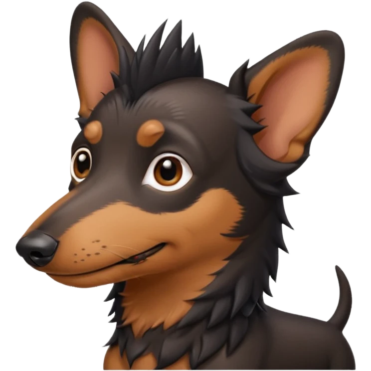 asian, male, black spiky hair dachshund as a pet emoji