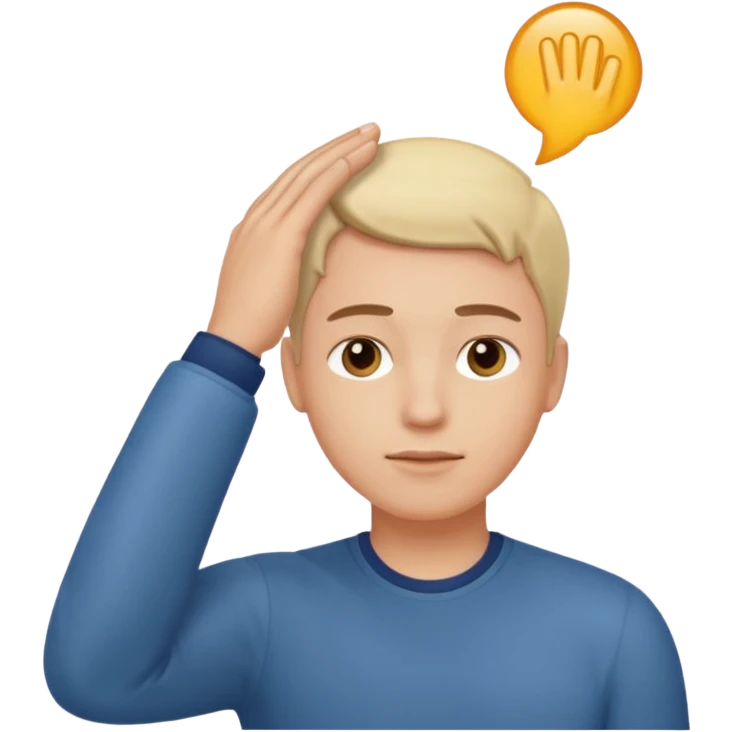 Can you create simple emoji 🤫 similir to this one but finger on the head and loking confident relax focused and concentrated like marcus rashford celebration emoji