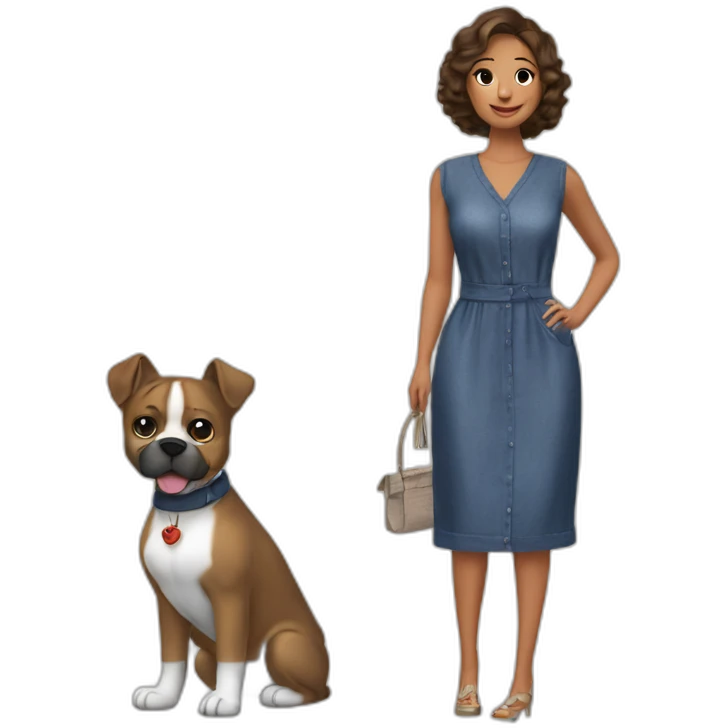 Budog francés vestido casual y carcajrandose emoji