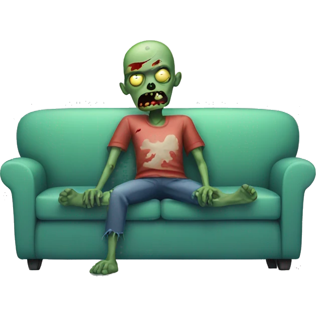 zombie resting on the couch emoji