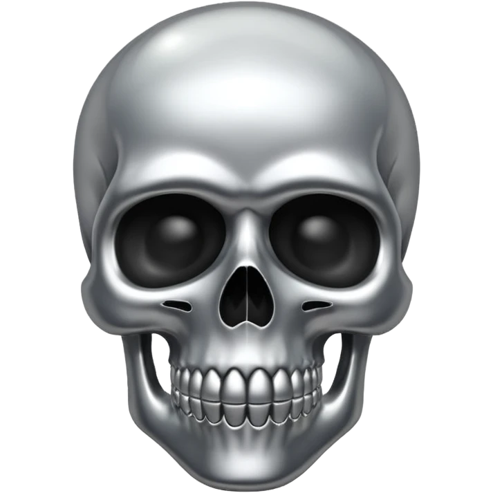 silver chrome scull emoji