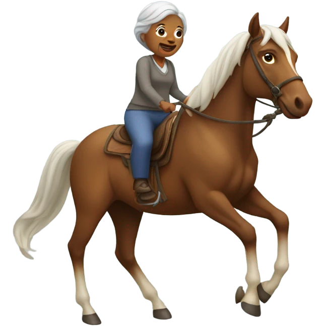 Granmother on a horse emoji