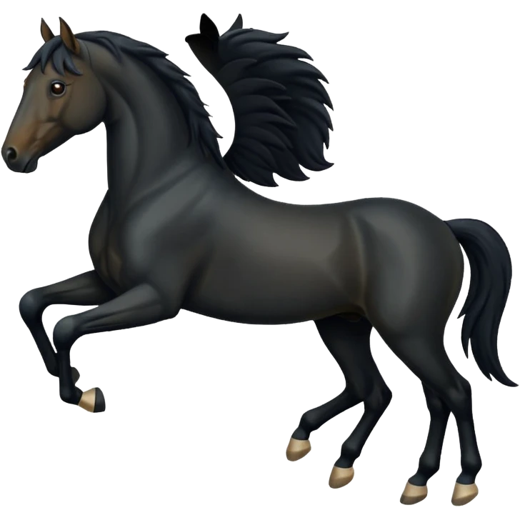 Black full horse two legs up emojis  emoji