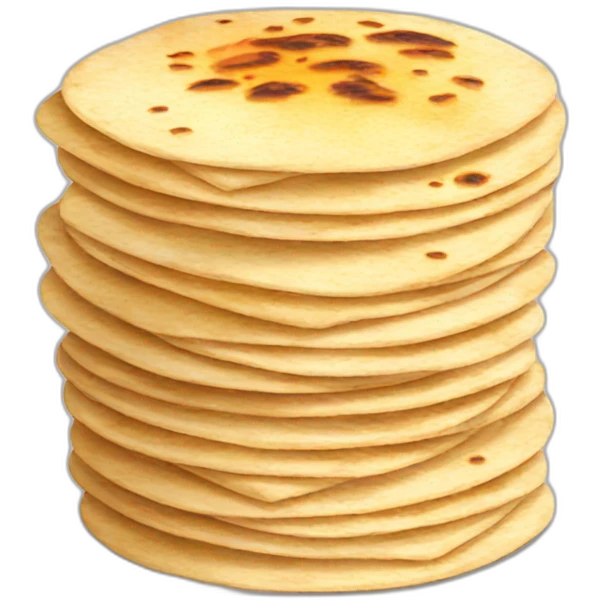 Small Stack of tortillas with some grill marks emoji