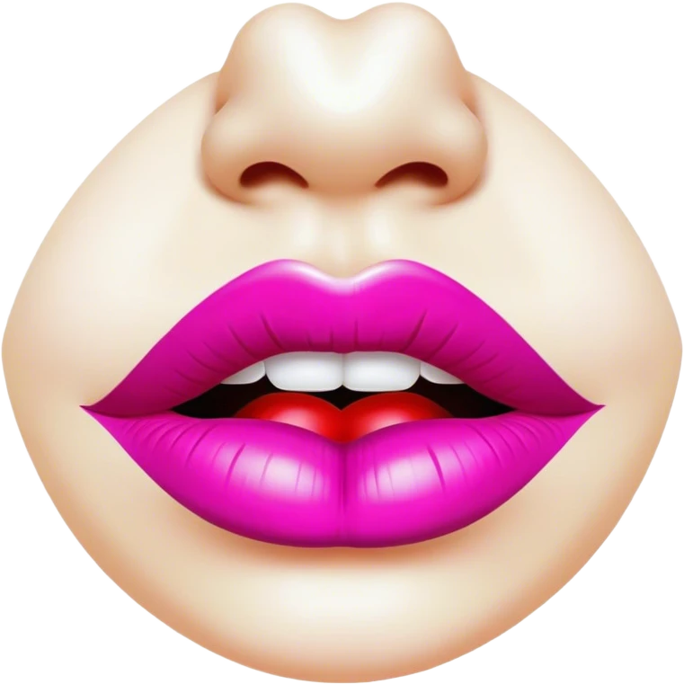 A psychedelic-colored lipstick kiss mark. emoji