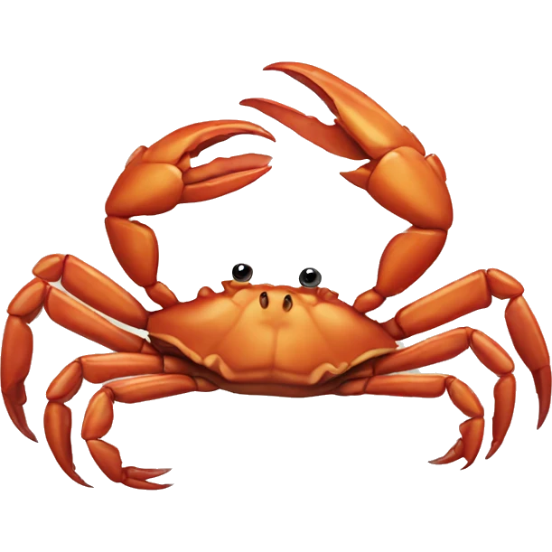 Crab biting into a leg emoji