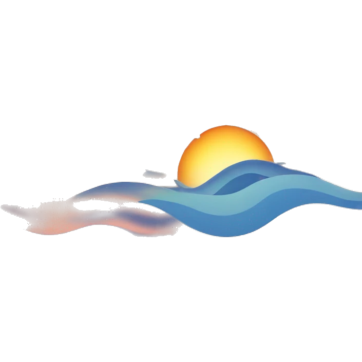 waves with sunset emoji