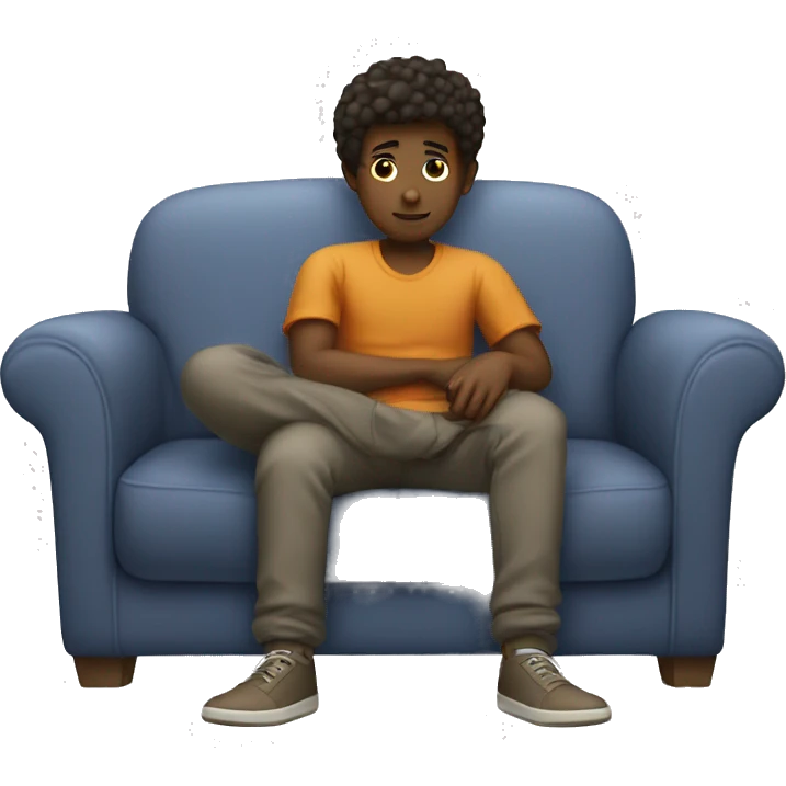 boy relaxing on couch emoji