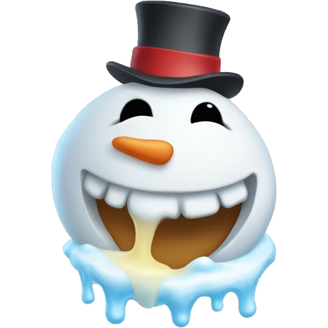 A snowman melting emoji