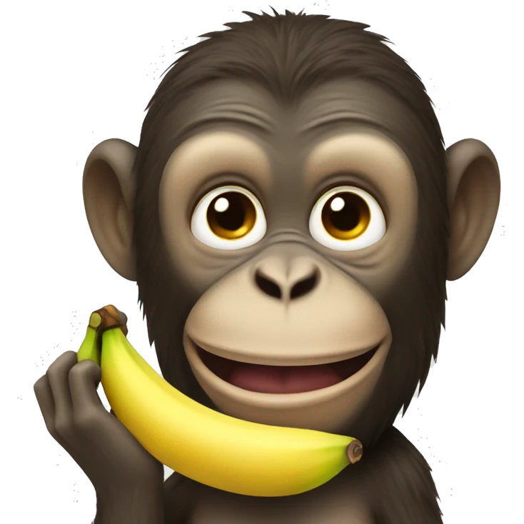 Monkey eating banana emoji