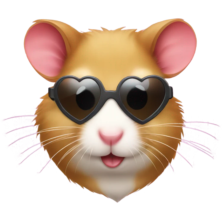 a hamster with heart sunglasses  emoji