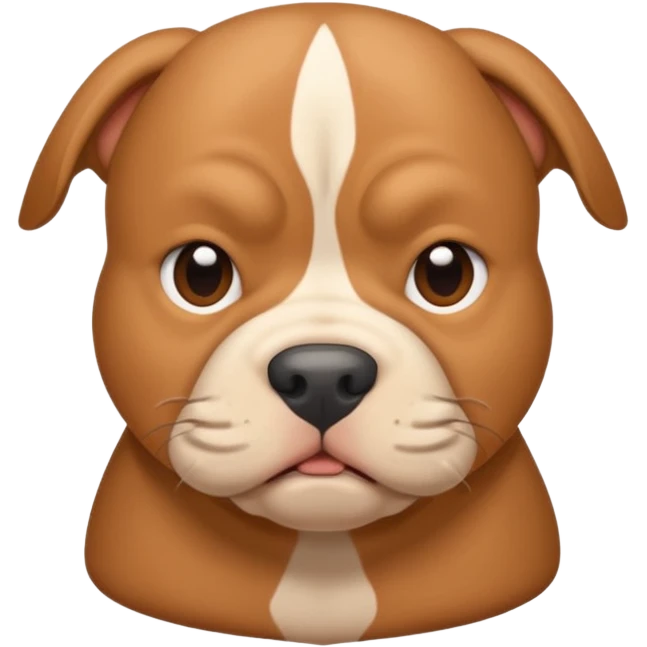 light brown pocket bully facing forwards, head and shoulders emoji