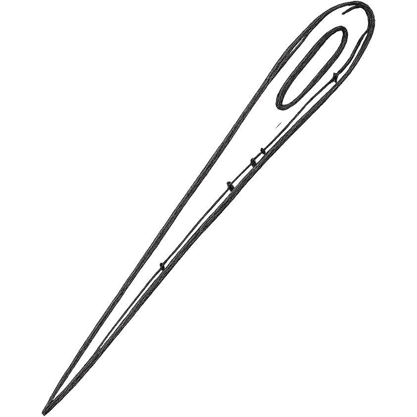 hand drawn outlined sewing needle icon emoji