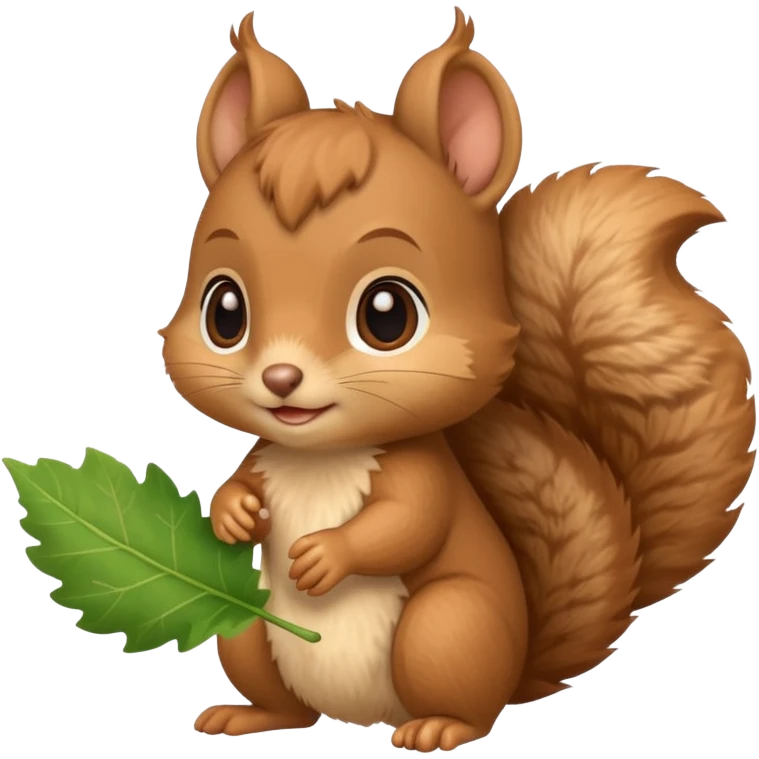 baby squirrel hold a leaf emoji