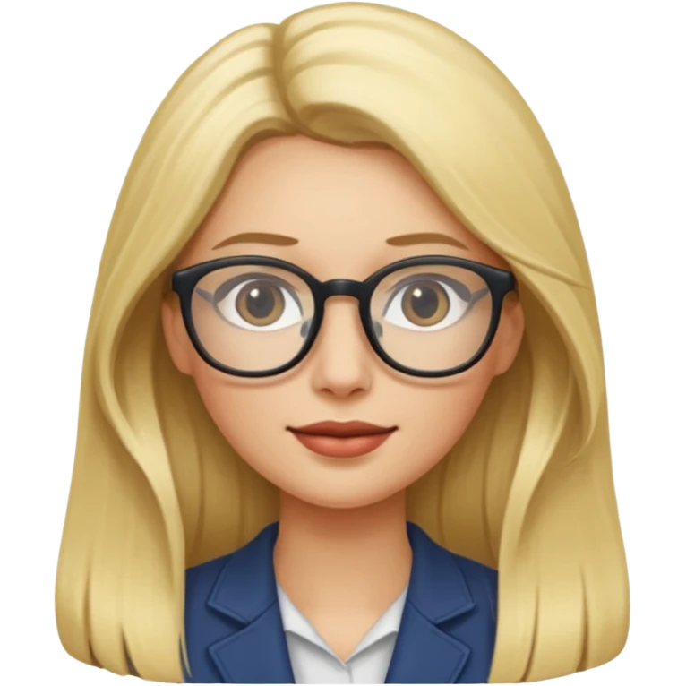 mulher loira cabelo longos com oculos emoji