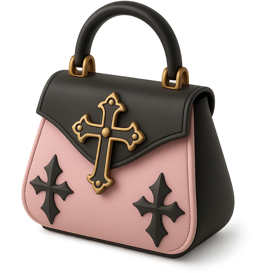 pink and black gothic purse emoji