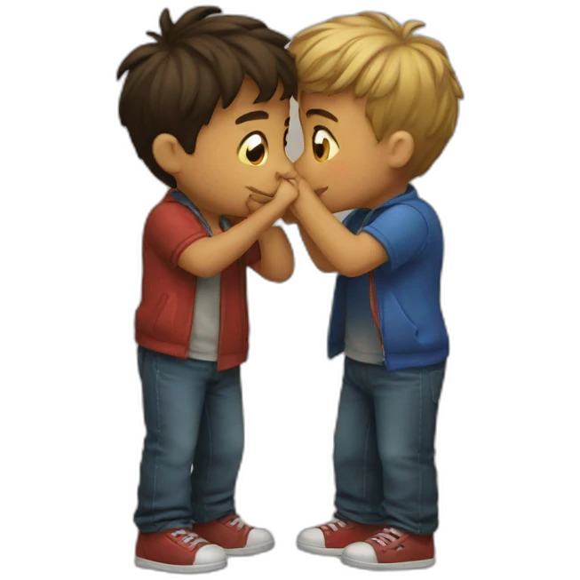 Two boys kissing  emoji