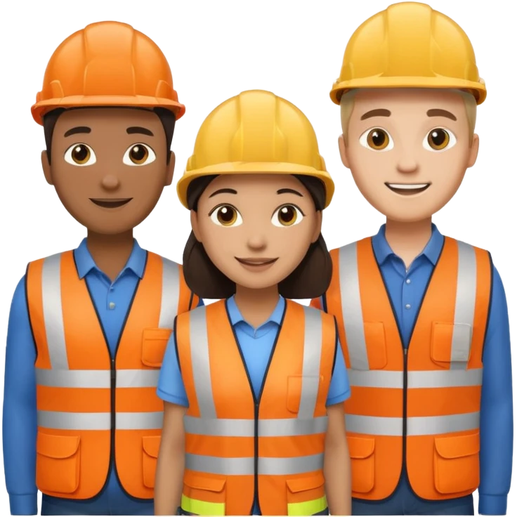 group of multiracial railway engineers emoji