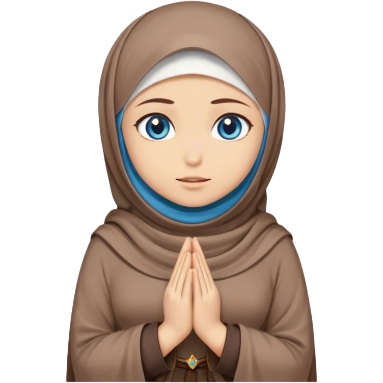 Turkish beautiful finish Konya girl blue eyes with hijab and brown stone dress it prays emoji