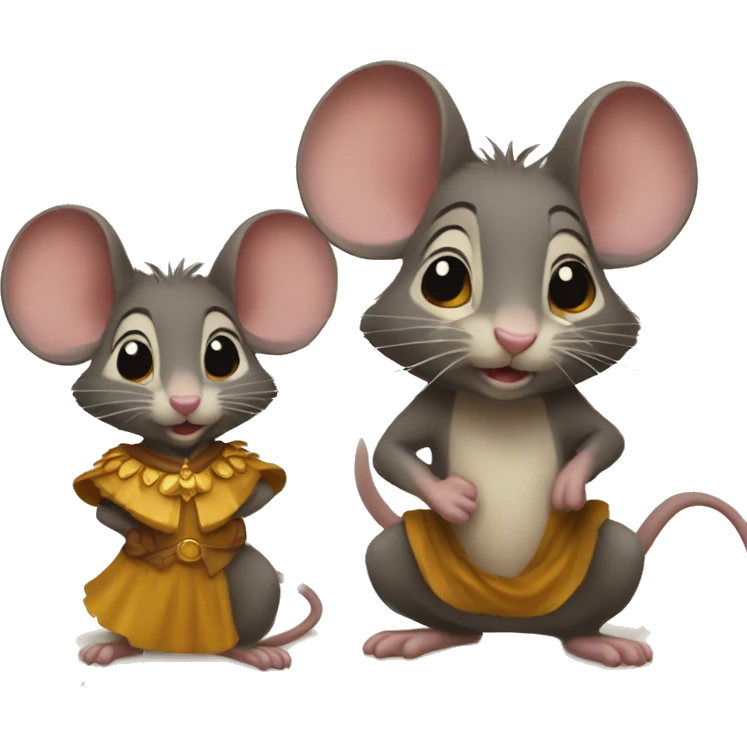 Ratón y leona enamorados emoji