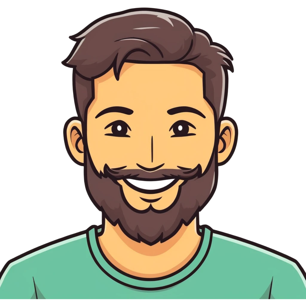 male with smiling beard emoji