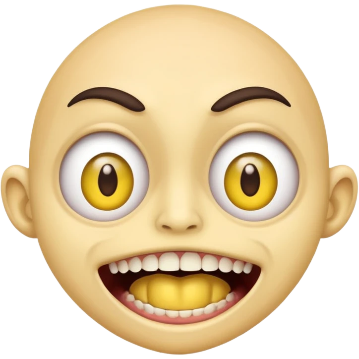 👁️👄👁️ but with nasty teeth emoji