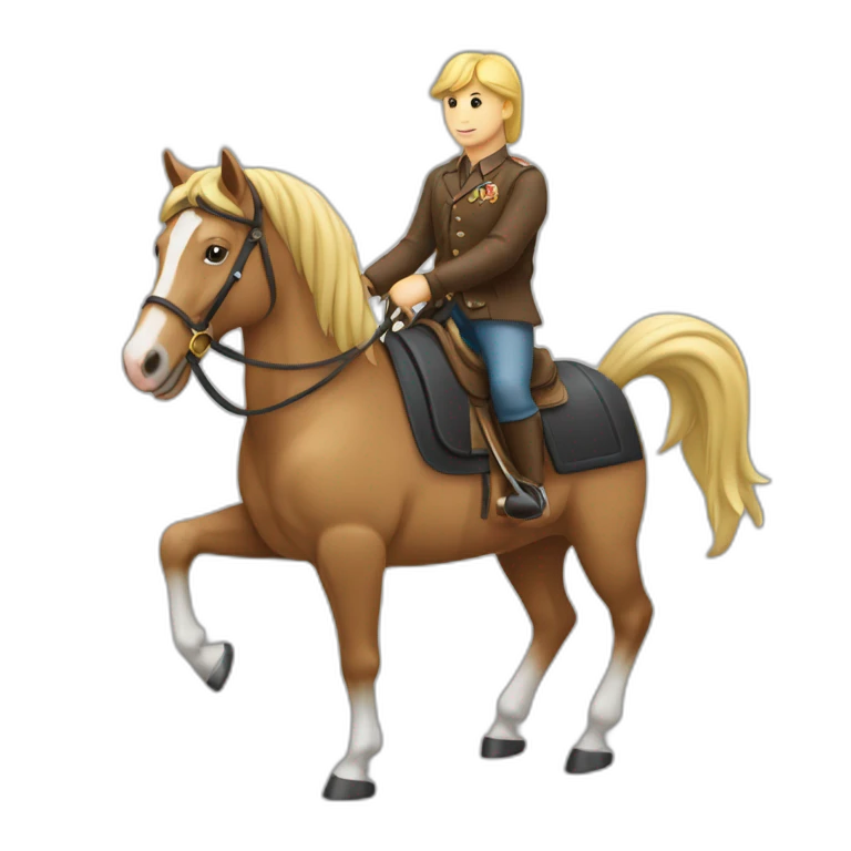 Un cheval sur un cheval sur un cheval emoji