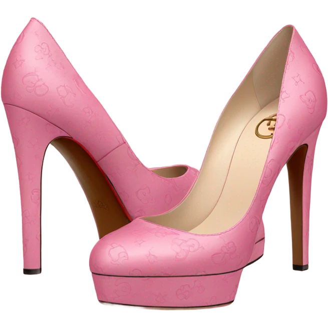 Platform Gucci heels pink emoji